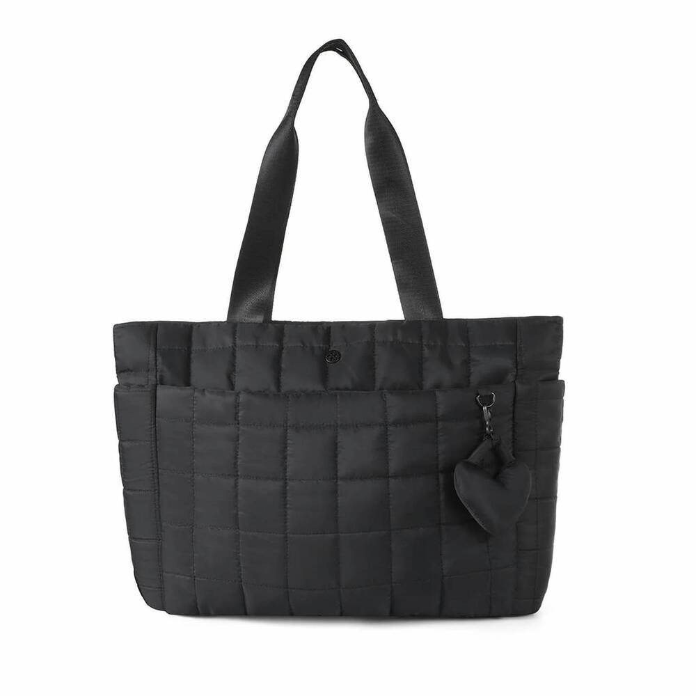 NEW SELINI NEW YORK women's emilia quilted puffer tote bag in black